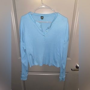 Ribbed Snap-Front Long Sleeve Shirt